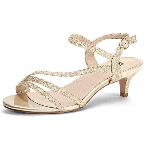 IDIFU Women's Dressy Strappy 2 Inch Low Kitten Heel Open Toe Sandals Dress  Shoes | eBay