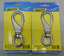 (2) Seachoice 36441 Swivel Eye Snap, 3/4" Eye, Cast SS, Size #3