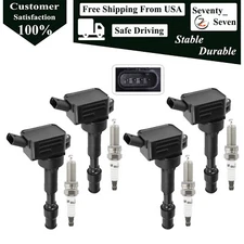  27300-2E601 4pcs Ignition Coil and Spark Plug For Kia Optima Forte Soul 2.0L
