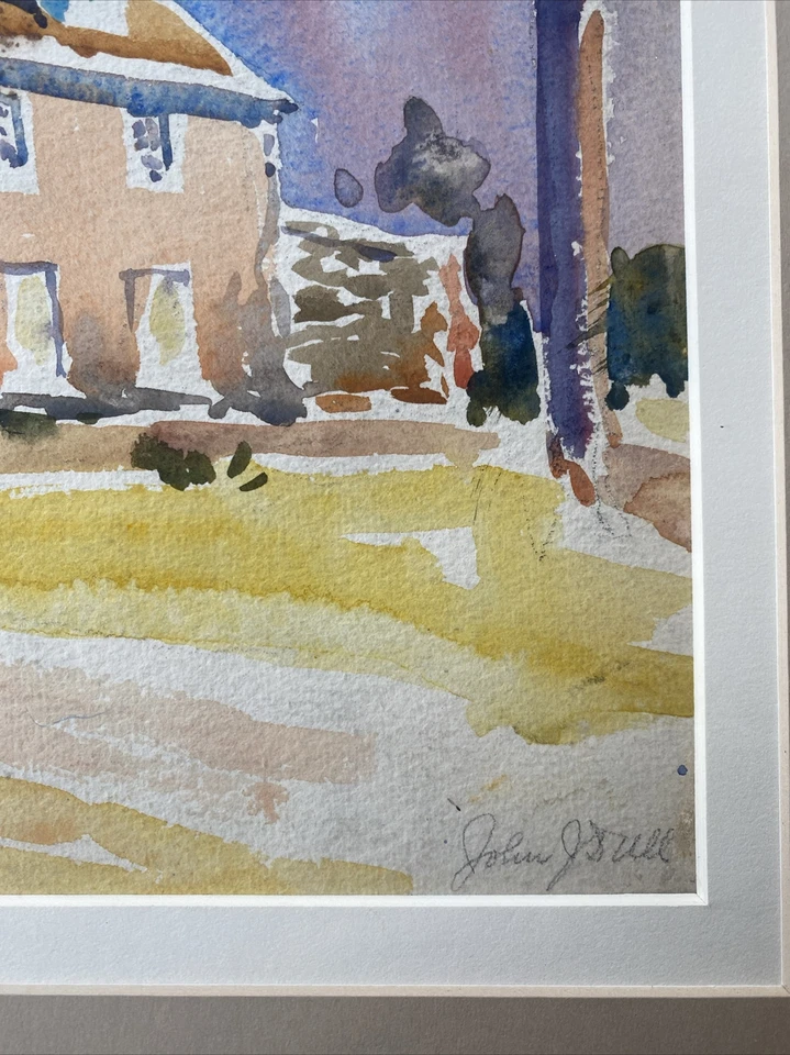 John Dull (Filadelfia 1859-1949) Casa de Bartram, pintura acuarela firmada Foto 3 de 4