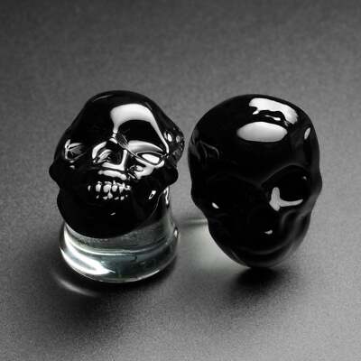 Écarteurs D'oreille Coniques Avec Bouchon En Verre Noir - Tailles De 1,6 Mm à 16 Mm - 8