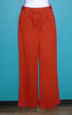 Vtg 70s Kmart Acrylic Stretch Flare Pants Elastic Waist W/ Tie Belt Sz S/M