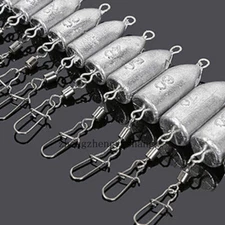 5/10Pcs Lead Sinkers 10-120g Fishing Weight Swivel Snap Link Trolling Bass Perch