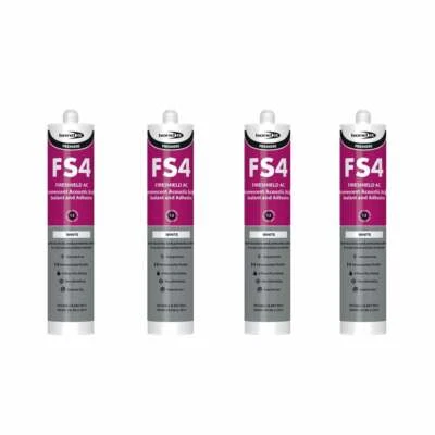 4 x FS4 Fire shield Acoustic Intumescent Acrylic Sealant EU3 Bond It Fireshield