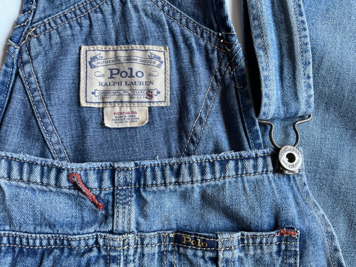 【POLO RALPH LAUREN】オーバーオール Polo Ralph Lauren Patchwork Overalls Size S Distressed