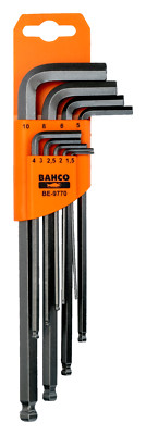 BAHCO Inbusschlüssel-Satz 9-teilig Langarm Sechskant Kugelkopfschlüssel 1,5mm-10mm BE-9770