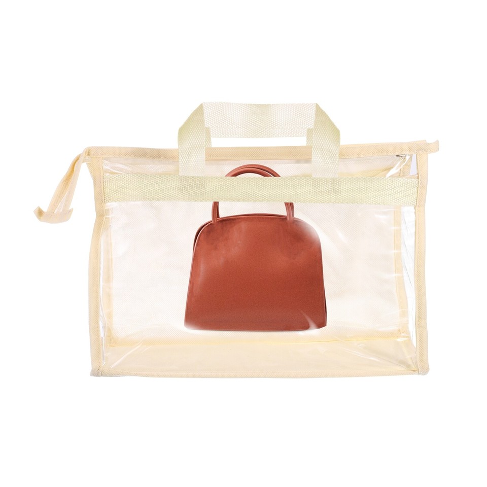 Handbag Dust Bags, Clear Purse Storage Organizer L Size Beige eBay