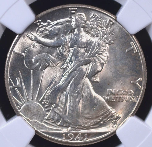 1941 D WALKING LIBERTY HALF DOLLAR NGC MS 65 SATINY SMOOTH WELL STRUCK GEM WHITE