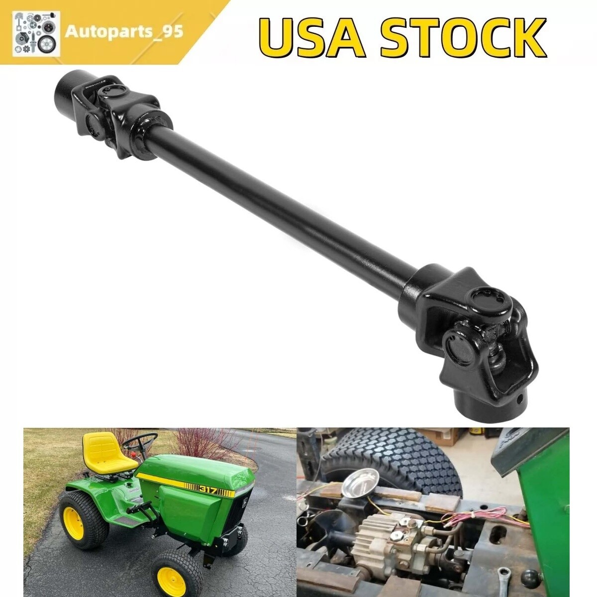Drive Shaft for John Deere 317 Tractor AM37875 Driveshaft with Universal Joints
