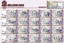 W100C bis W020C - 20 Scheine 00-Euro-Schein Nullzehn &euro; - 0 Euro Schein