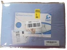 Hotel Sheets Direct 100% Bamboo Duvet Cover 3 Pc Set, Light Blue, Cal King