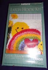 SUNSHINE RAINBOW Latch Hook Kit NIB smiley face sun w/heart 12" x 12" NEW