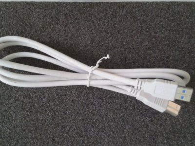 USB 3.0 Druckerkabel - Stecker Typ A auf Stecker Typ B - grau - 1,85 m  - NEU