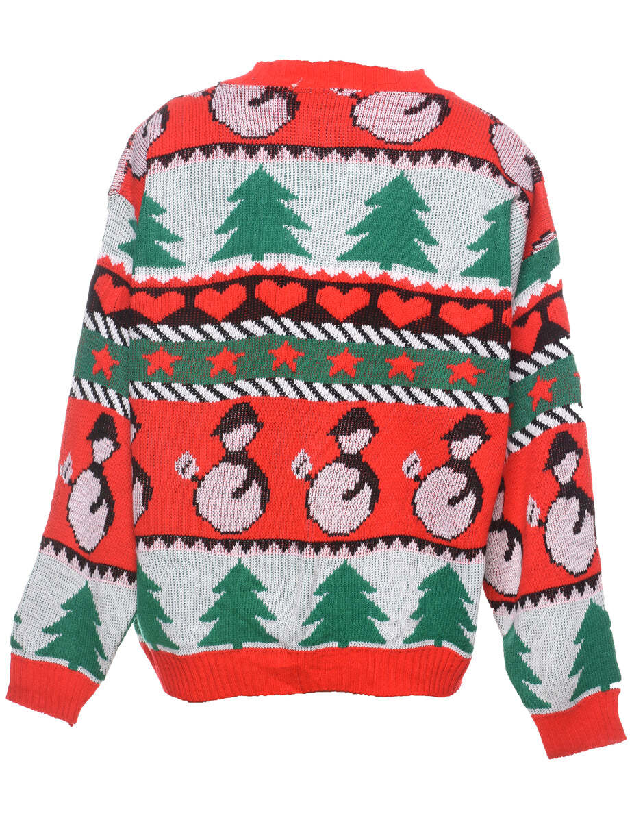 Women's Festive Print Christmas Cardigan Multicoloured, L Beyond Retro eBay