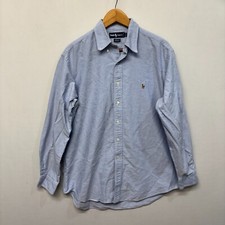 Vintage Ralph Lauren Yarmouth Men Button Shirt Top Size 16.5 - 35 Blue B377 -2