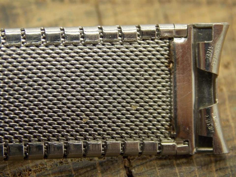 Correa de reloj vintage usada expansión 17,5 mm acero inoxidable Admiral EE. UU. Foto 3 de 4