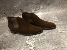 Saxone Brown Suede Chelsea Boots men`s 7E made in Scotland