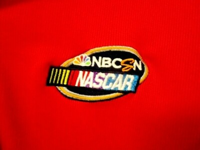 NASCAR NBCSN Car Racing NBC SPORTS NETWORK Red Polo Shirt Men's Size L 