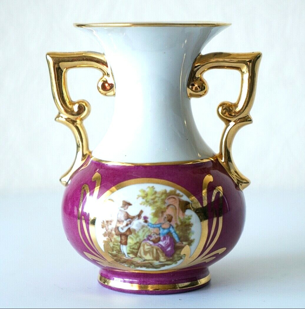 Vintage Limoges France Porcelain Multicoloures Vase Size-5inch