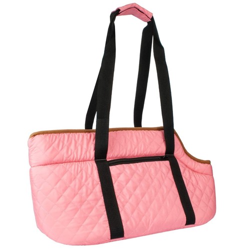 Pet Carrier Shoulder Bag Dog Puppy Quilted Sling Tote Cat Pouch Travel Pink - Picture 4 of 6