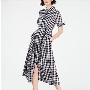 calvin klein black and white checkered dress