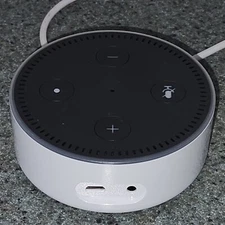 ECHO DOT, CORD & PLUG , INSTRUCTIONS- AMAZON, WATCH VIDEO