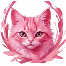 30 Custom Vintage Pink Cat Personalized Address Labels