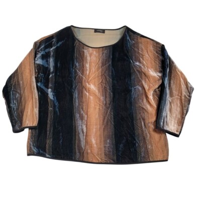 Ottod'Ame Women's Oversized Velvet Top Blouse Sz 6 Silk Lined Made in Italy