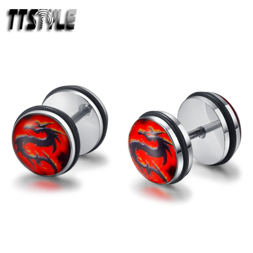 Men's Jewellery TTstyle Clear Epoxy Superman Logo Surgical Steel Fake Ear Plug E - Foto 10