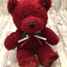 Dan Dee Teddy Bear Collectors Choice Sparkle Glitter Red Plush Valentine  s Rose