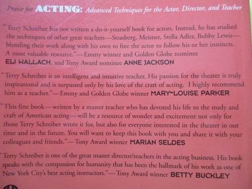 ACTING: ADVANCED TECHNIQUES FOR THE ACTOR, DIRECTOR, & TEACHER T. Schreiber NEW - Picture 3 of 4