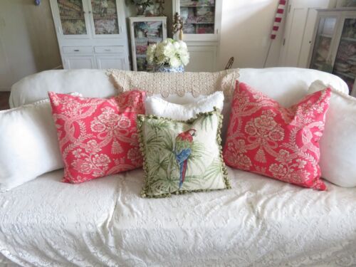 French Chick Aubusson style Petit Point Needlepoint Pillow Bright Parrot Bird - Picture 3 of 11