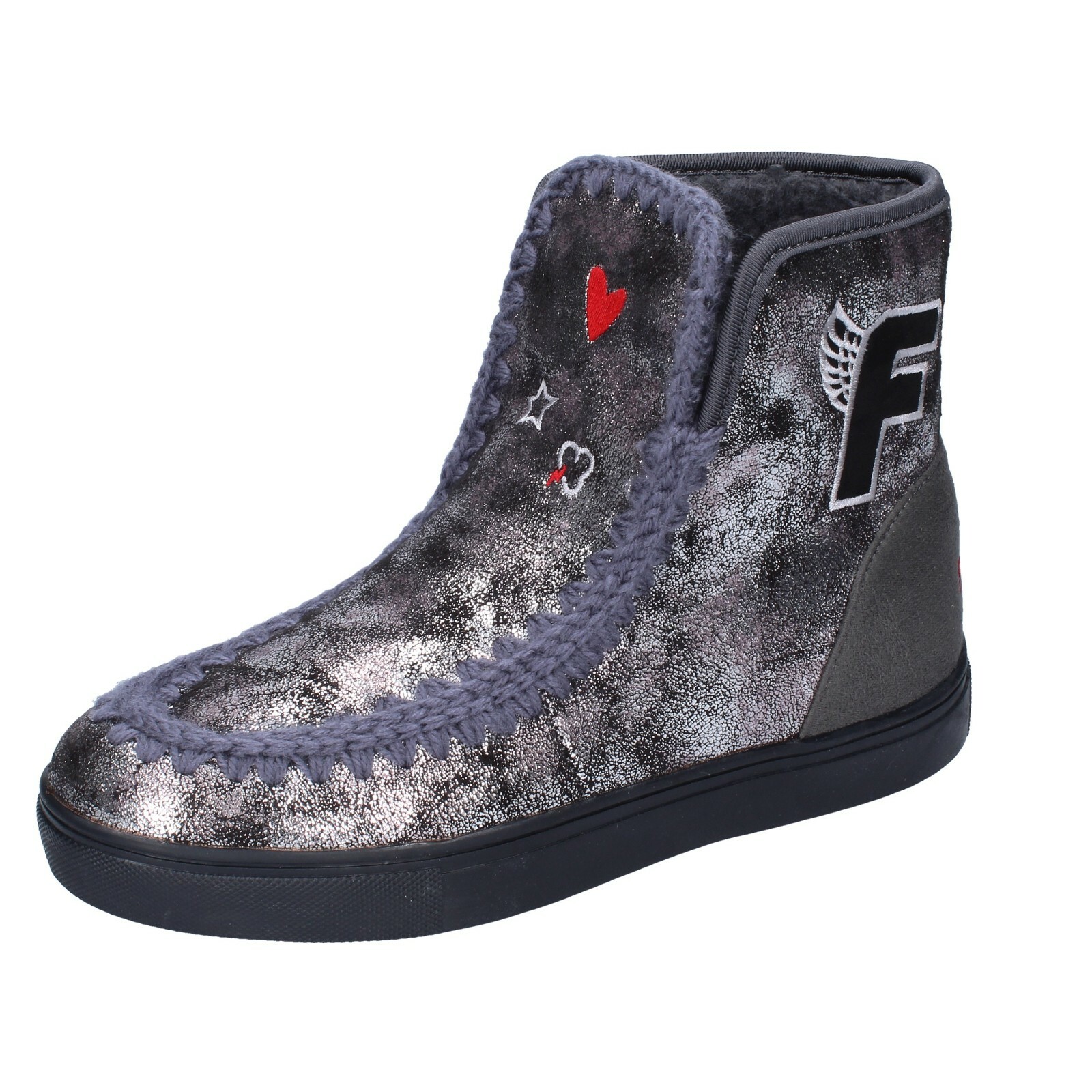 Обувь для девочек ботильоны FIORUCCI 39 EU серая кожа, ткань S. BM419-39