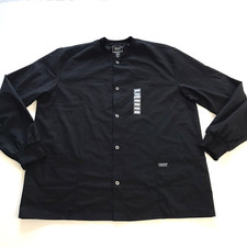 Cherokee Men Snap Front Jacket Long Sleeve Rib Collar Cuffs WW360 Black XL