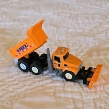 Ertl Orange Diecast Dump Truck W Snow Plow Blade Construction Vehicle