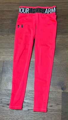 Under Armour Youth Girls Logo Waistband Leggings Pants Size Small