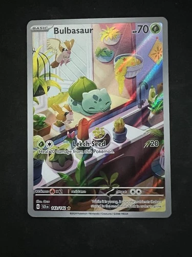 Pokémon Bulbasaur 143/142 SV07: Stellar Crown Illustration Rare Full Art Holo