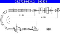 ATE Kupplungsseil Kupplungszug 24.3728-0534.2 FüR Ducato Fiat Bus 4X4 JTD TDI