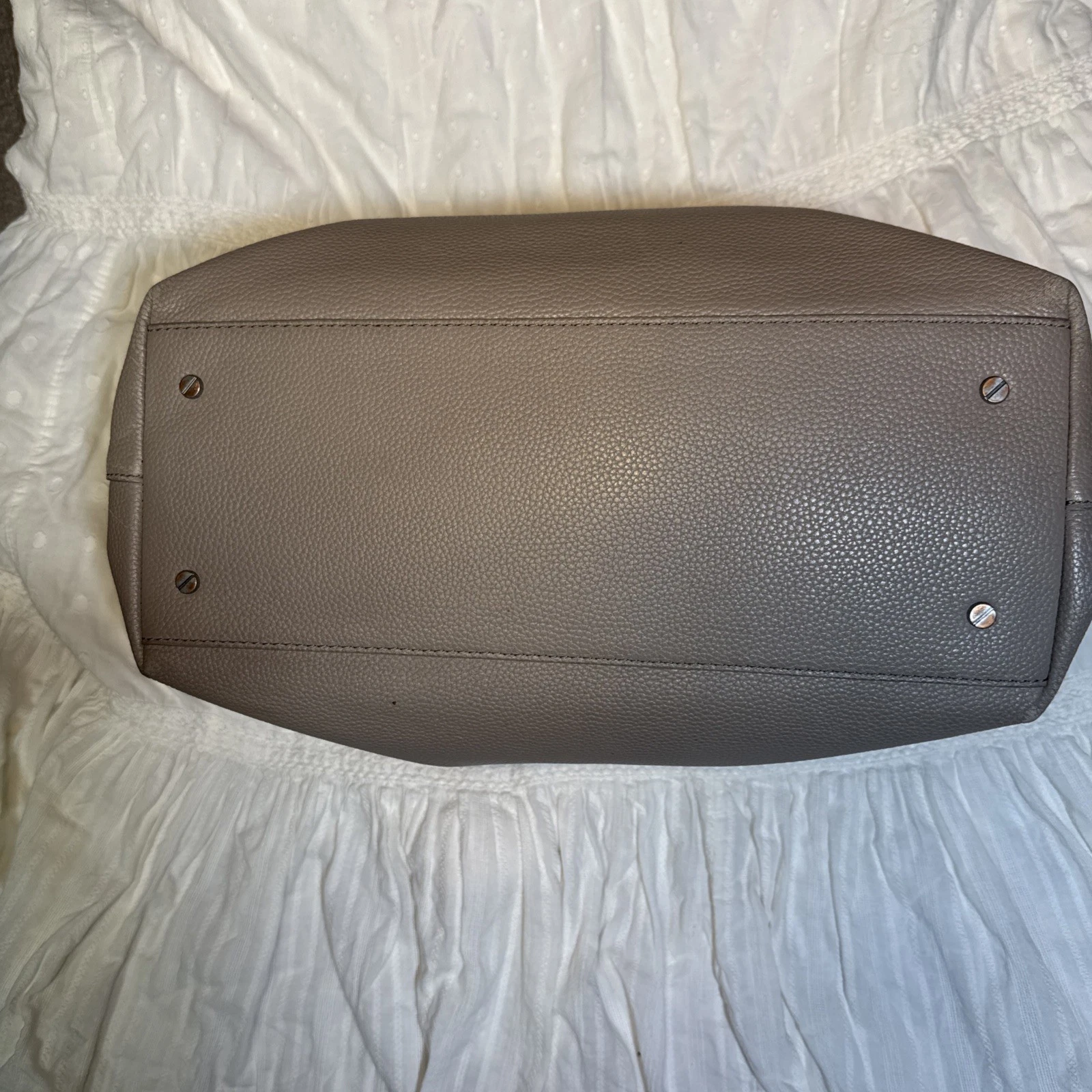 Tory Burch Britten tote bag grigio francese borsa a mano tracolla pelle ciottolata catena