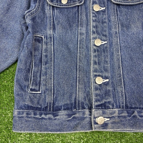 Vintage 90s Harley Davidson Motorcycle Biker Denim Jacket Kids Youth 6/7 READ - Picture 6 of 22