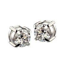 2X (1 Paar modische Ohrstecker weiß + silber H6H2) 1508