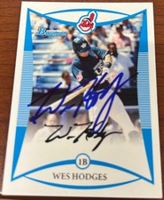 2008 Bowman Draft Picks & Prospects WES HODGES #BDPP79 🔥 Indians Autograph ⚾🔝