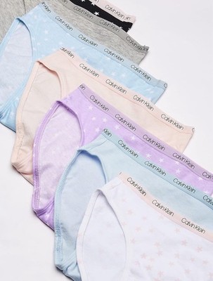 Calvin Klein Girls Cotton 7 Pack Stars Bikini Panties Underwear Size XL (14/16)