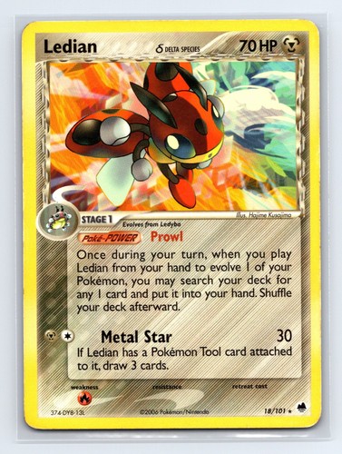 Ledian (Delta Species) 18/101 EX Dragon Frontiers HP Pokemon TCG