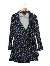 ASOS Abito avvolgente Donna Abito Taglia IT 50 nero-azzurro-crema stile casual