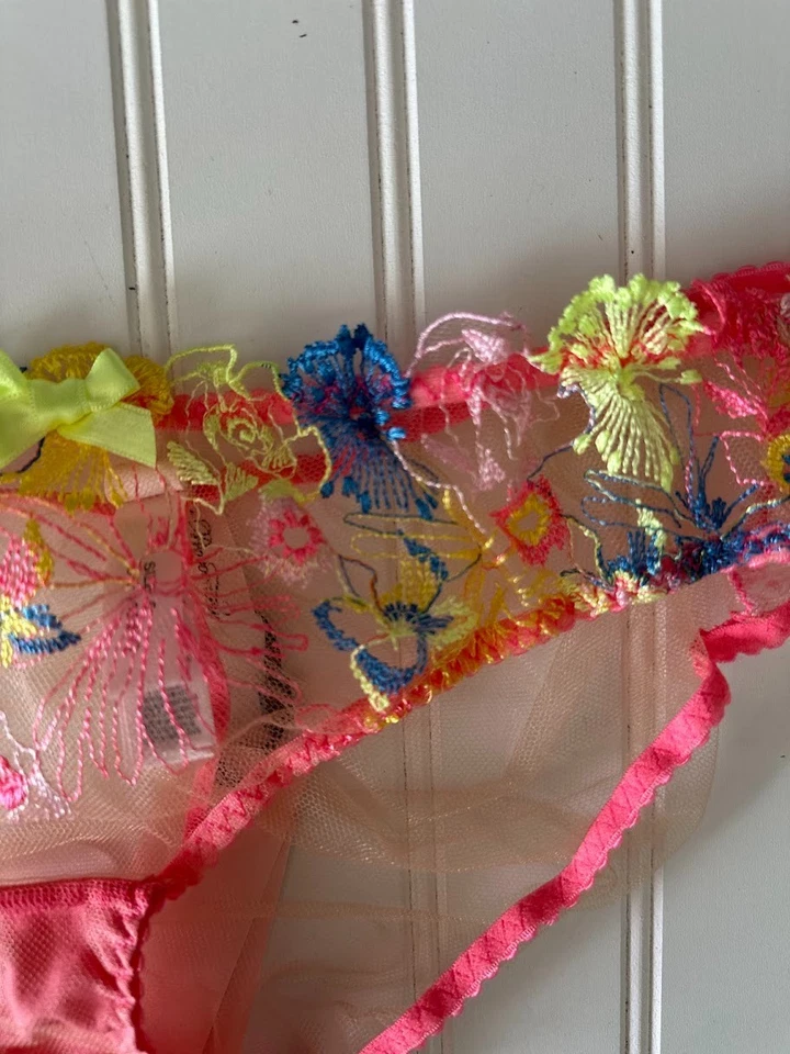 Agent Provocateur Zuri нижнее белье белье белье сетки розовый вышитый цветочный размер 5 - Изображение 3 из 4