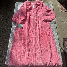 VTG CYPRESS Bathrobe Nordstrom Spa Sleep Robe Pink Sz Small Women's ZIP Up NOS