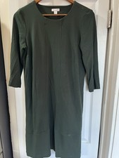 J Jill Ponte Knit Knee Length Sheath Dress Sz S Dark Green Pine Work Classic