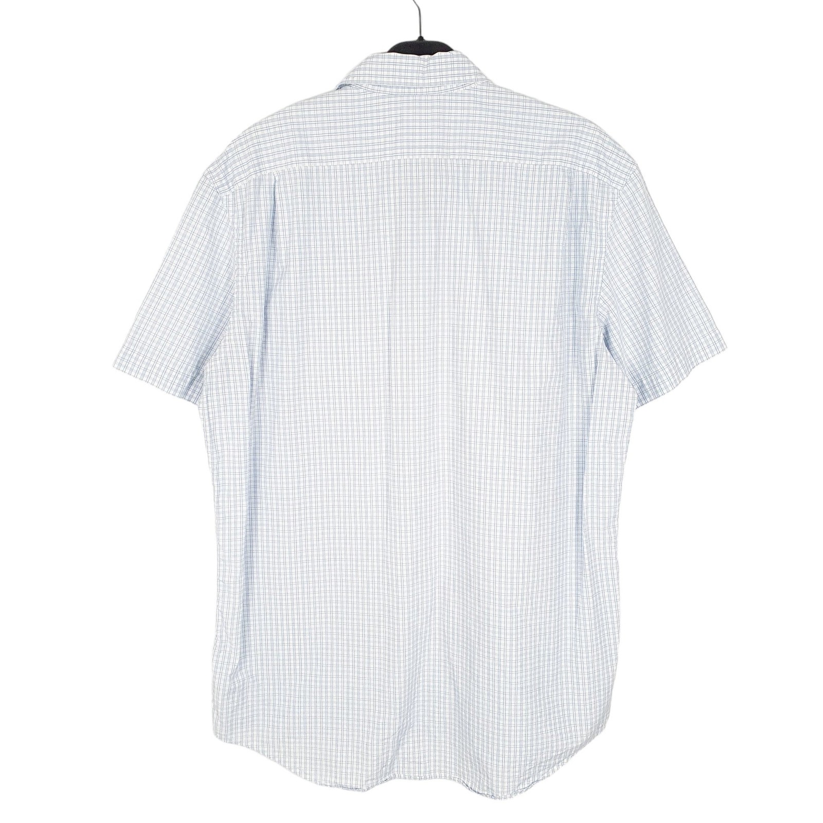 LACOSTE White Check Shirt Short Sleeve Casual Cotton Mens M image 3