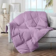 Feather Down Throw Blanket Lightweight 50 x 70 Lavender